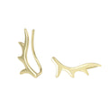 nagosa fashion 925 sterling silver jewelry 18k gold vermeil deer antler climber earrings women gift