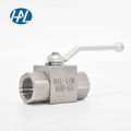 High-Pressure Female NPT Ball Valve Stainless Steel Manual Power Square Body Hydraulic Design for Gas Media Straight-Pattern