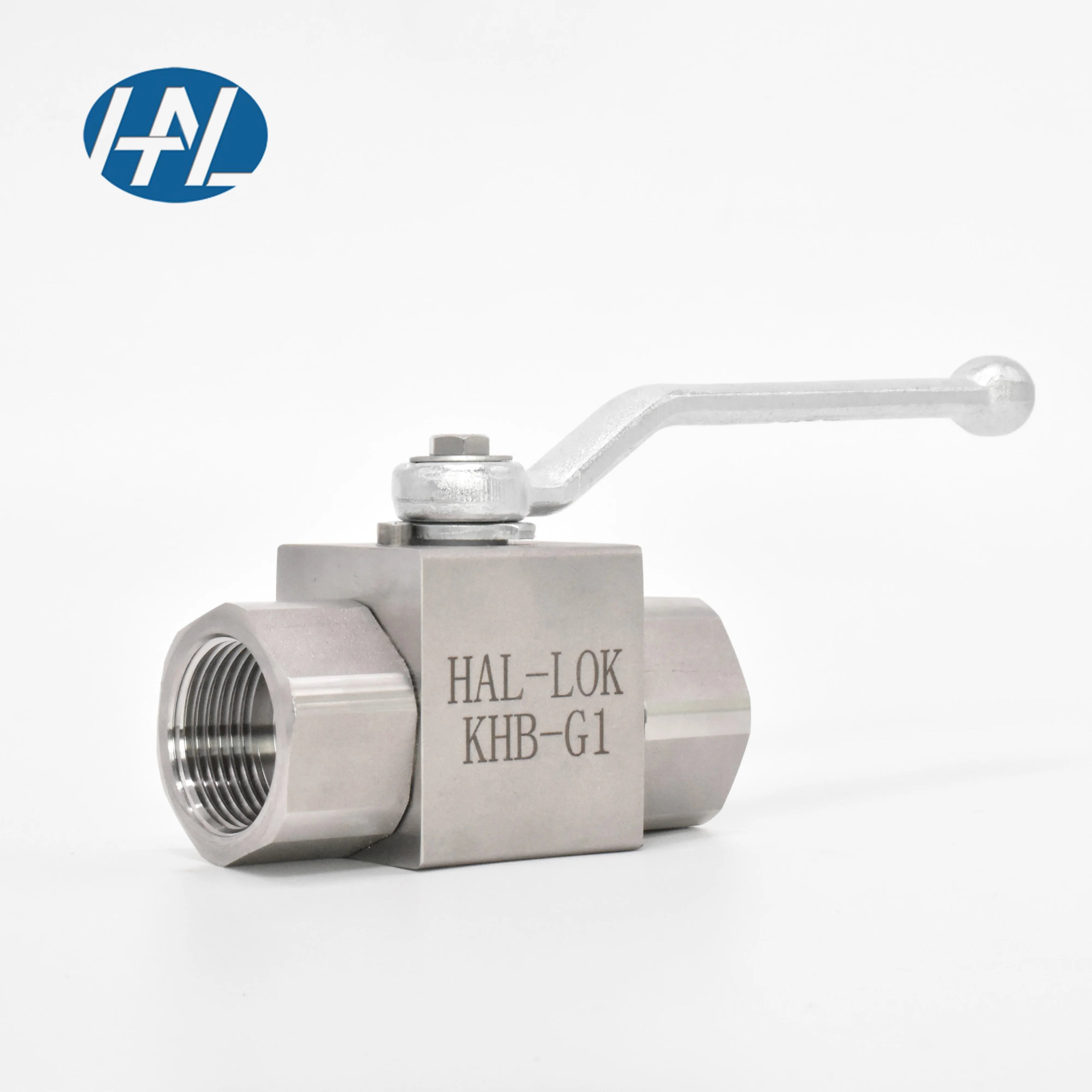 High-Pressure Female NPT Ball Valve Stainless Steel Manual Power Square Body Hydraulic Design for Gas Media Straight-Pattern