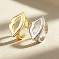 Exaggerated Gold/Silver Plated Copper Lips Rings Hiphop Kiss Lip Lines Opening Adjustable Finger Ring for Women Jewelry