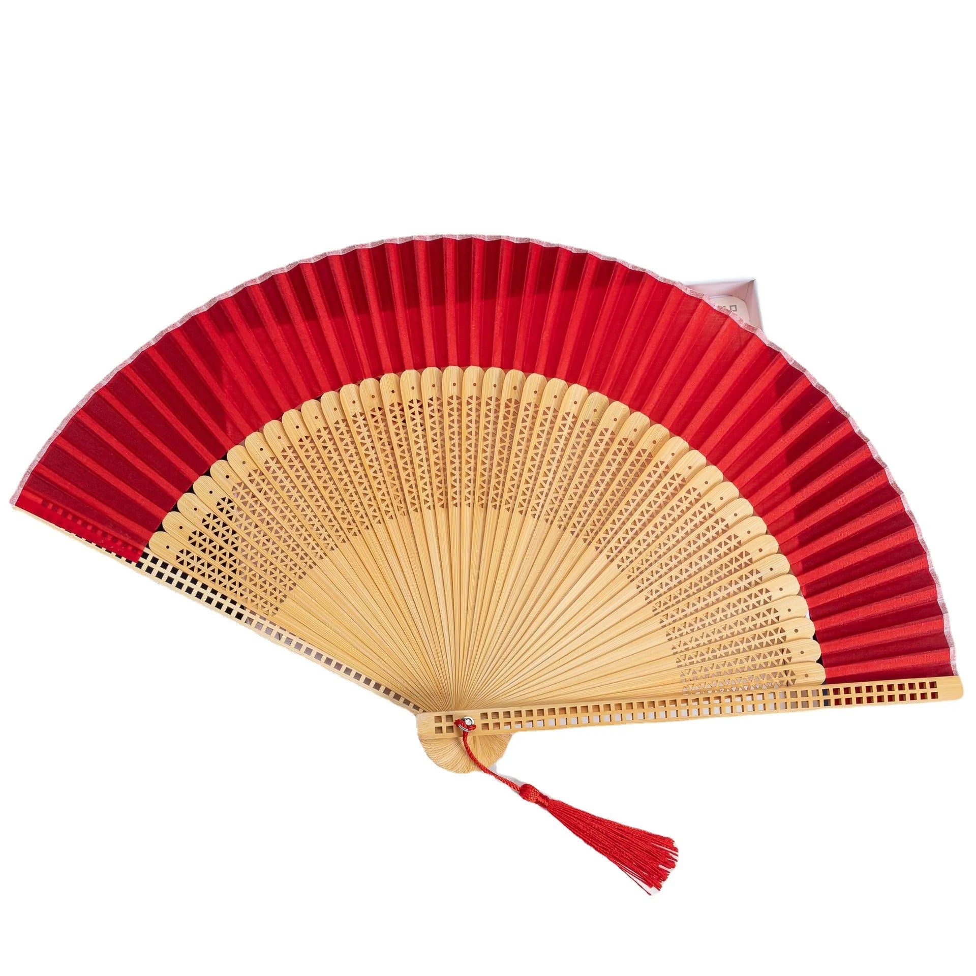 Silk Wedding Small Folding Fan Bamboo White Printed Design for Wedding Custom Foldable Fan Women Foldable Hand Held Fan