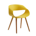 Stackable Plastic Dining Chair Home Furniture Plastic Chairs Restaurant Dining Chair with Wood Legs