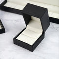 Wholesale USM Custom Square Jewelry Box Black Valentine's Day New Arrival Ring Necklace Pendant Packaging Fancy PU Box