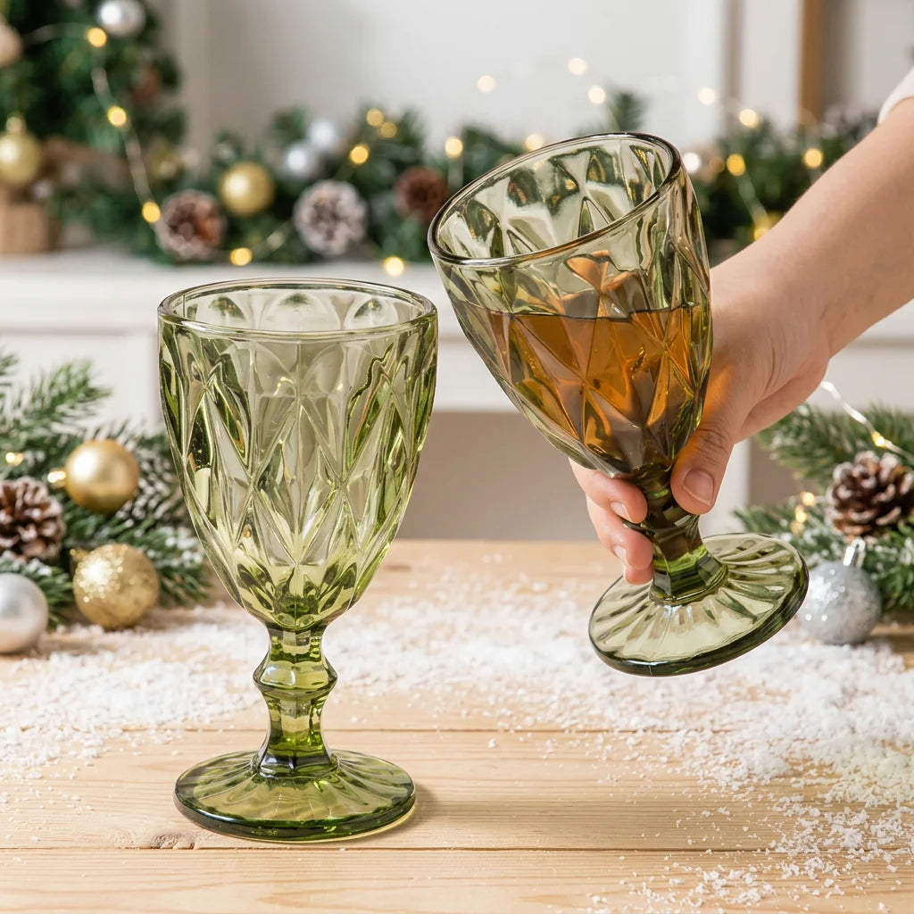 Luxury Vintage Engraved Crystal Red Wine Glass Goblet for Home Bar Hotel Wedding Graduation Parties-Eco-Friendly MegaBDM