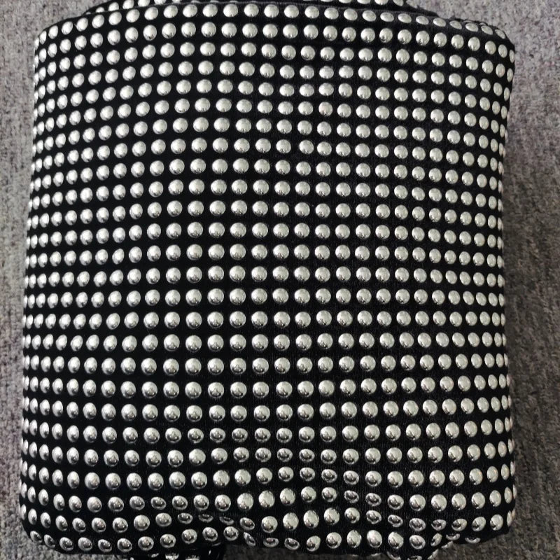 Black Spandex Korean Velvet Fabric with Aluminum Beads