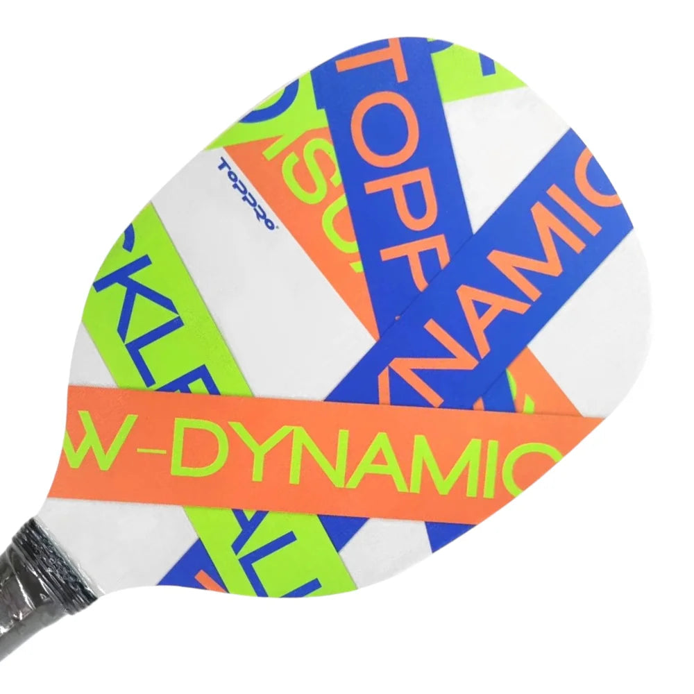 Premium TOPPRO T7020 W-DYNAMIC Raw Fiber Laser Cut Squash Wooden Pickleball Paddle Polymer Honeycomb Core 10mm Thick PU Grip