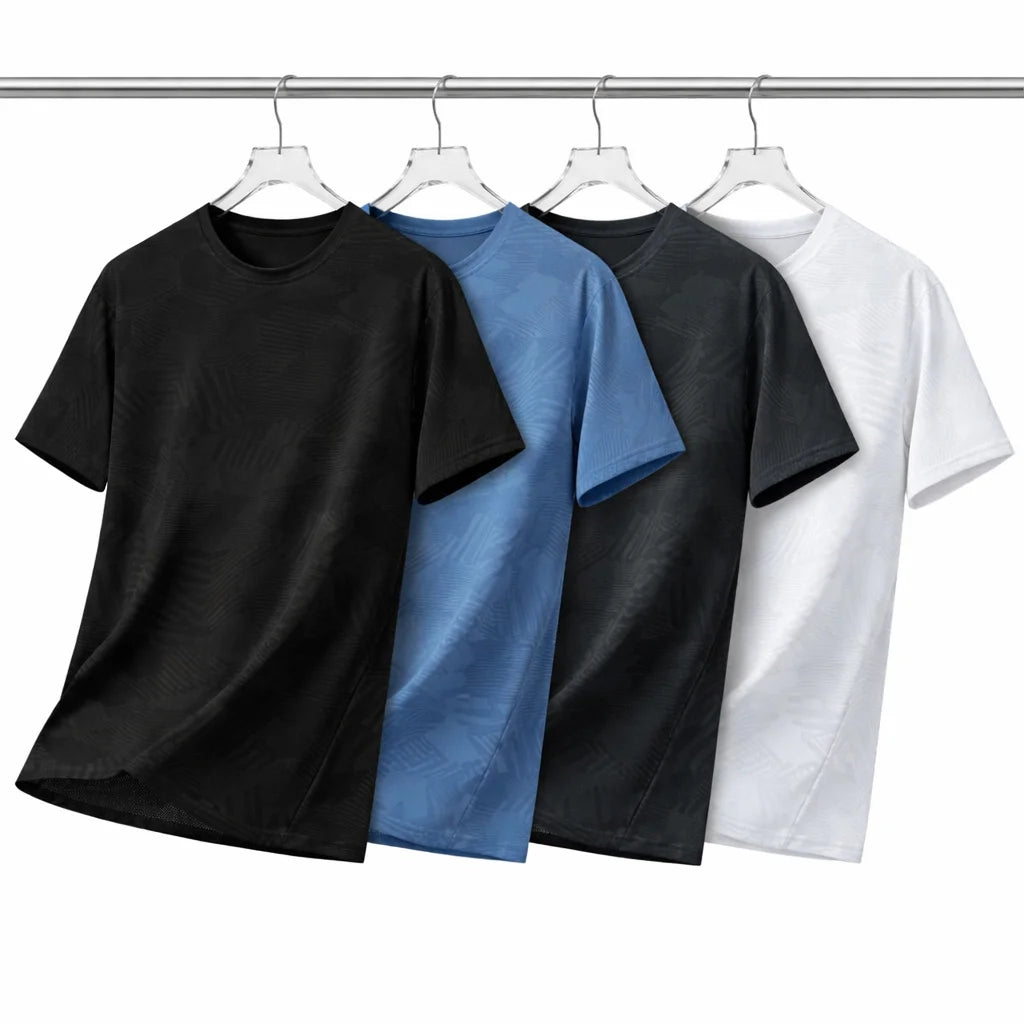 China Bangladesh Factory Price OEM Customized Logo Embroidery Mens Ice Silk Quick Dry Breathable Loose Fit Summer Sports T Shirt