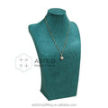 Green Velvet Luxury Portable Bust Mannequin Necklace Holder Jewelry Display Stand for Visual Merchandising