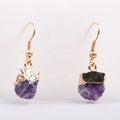 Natural Irregular Stone Hook Drop Dangle Earrings Personalized Nature Handmade Earrings