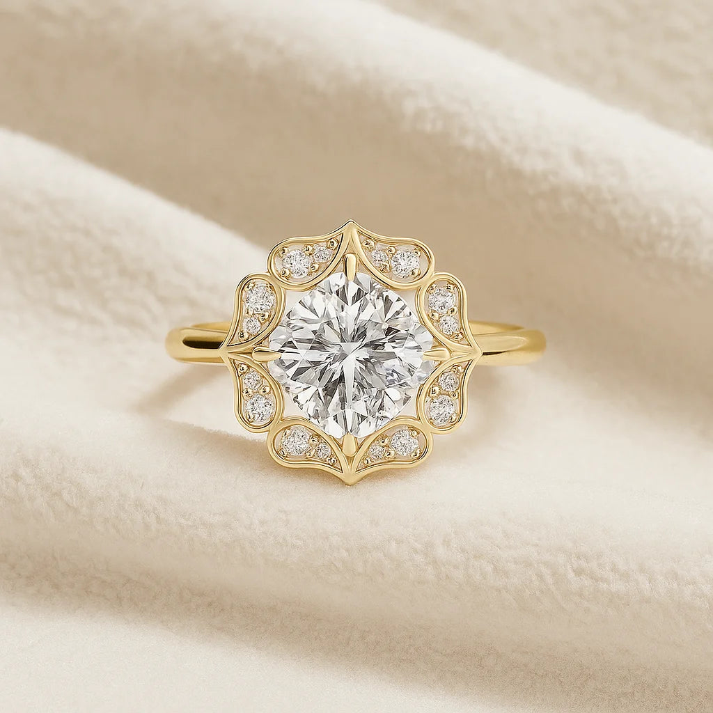 Retro Vintage 14K Yellow Gold Men's Engagement Wedding Ring VVS Moissanite Diamond Cushion Cut IGI Certified Anniversary Parties