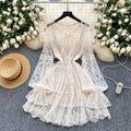 Summer Women's Fairycore Sets Lantern Sleeve Top And Mesh Mini Dress Set Clothing Wholesale