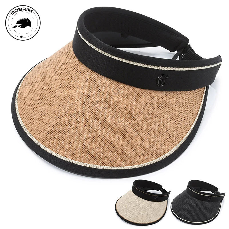 Unisex Embroidered Floppy Sun Visor Hat PVC Summer Sports Outdoor Activities Beach Vacation Cruise Fishing Cycling Casual Party