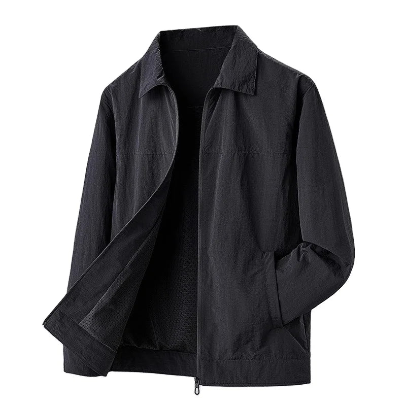 Bangladesh China Factory Price Custom Logo Embroidery Spring Autumn Windproof Versatile Casual Thin Lapel Executive Mens Jacket