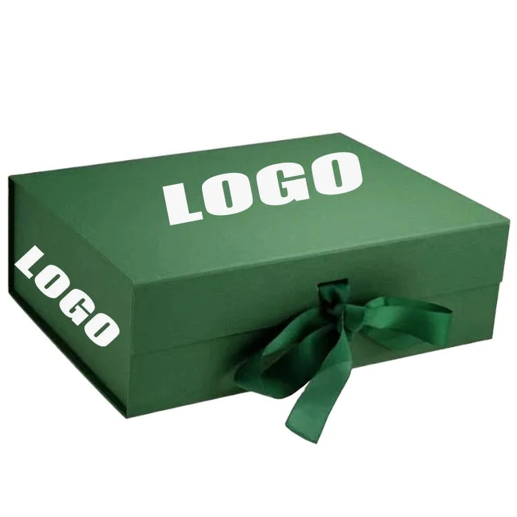 HOT Luxury Magnetic Gift Box Packaging Ribbon Handle Folding Custom Logo Hard Rigid Cardboard Paper Black Pink Clothing Insert