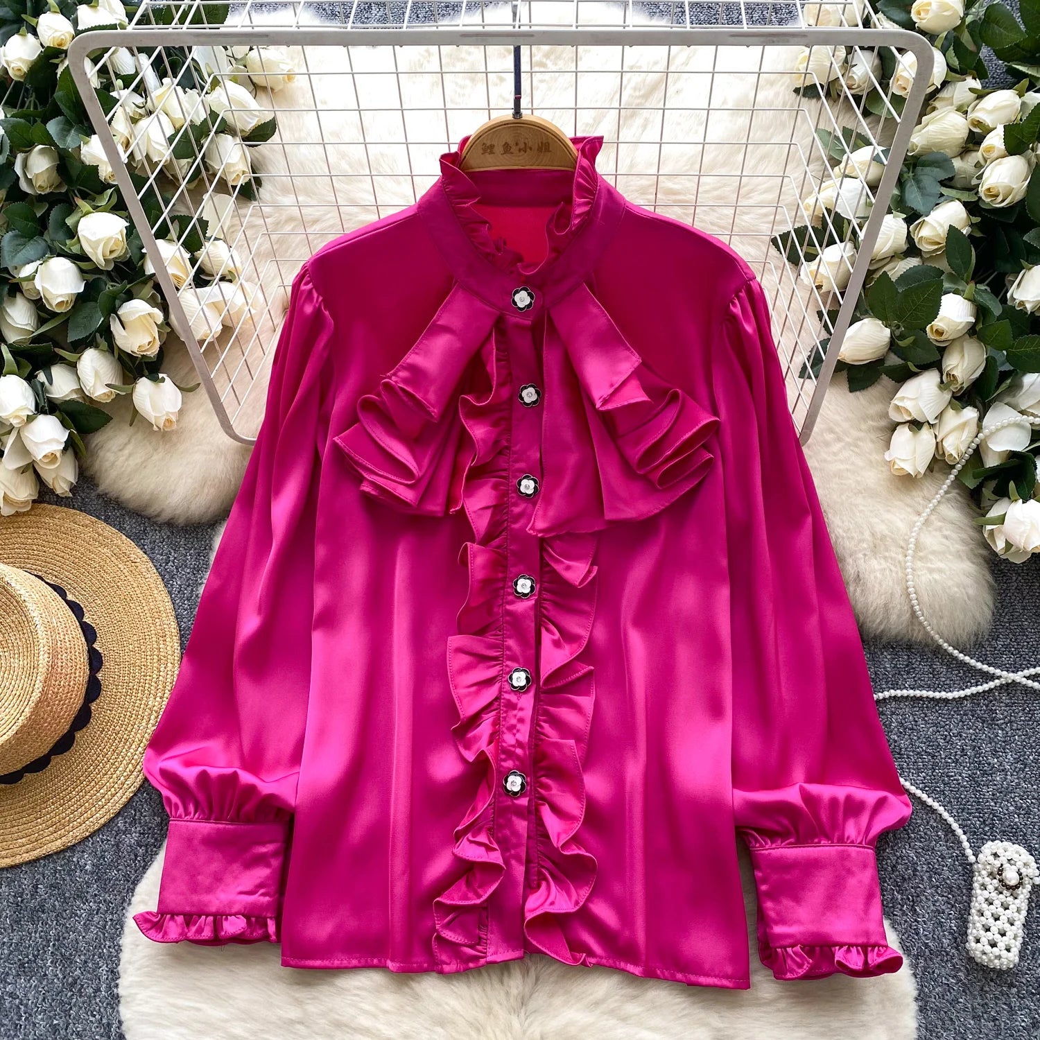Autumn Full Sleeve Vintage Blouses Women Patchwork Shirts Ladies Retro Tops Clothes Women Wholesale