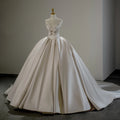 Jancember SFY184 Royal Bow Satin Court Women's Wedding Dresses With Train