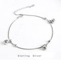 GP Satellite Anklet Sterling Silver Platinum Plated Beaded Ankets Bell Pendants Link Chains Permanent Jewelry Chains Wholesale