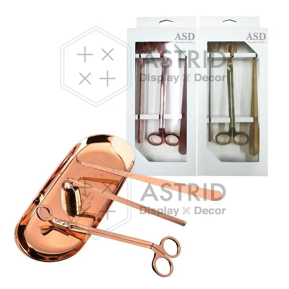 4 Pcs Custom logo Rose Gold Accessory Candle Tray for Christmas Decoration Fragrance Stores