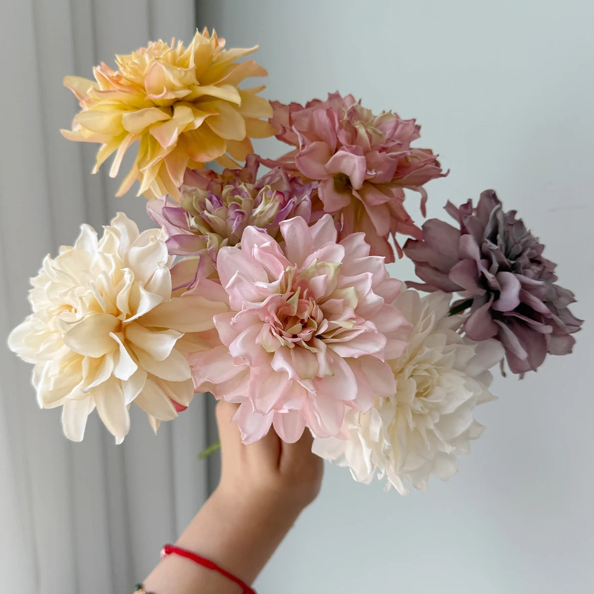 Artificial Flower Wholesale Handmade European Style Cloth Dahlia Bulk Supply Lifelike Miniature Environment-Friendly for Wedding MegaBDM