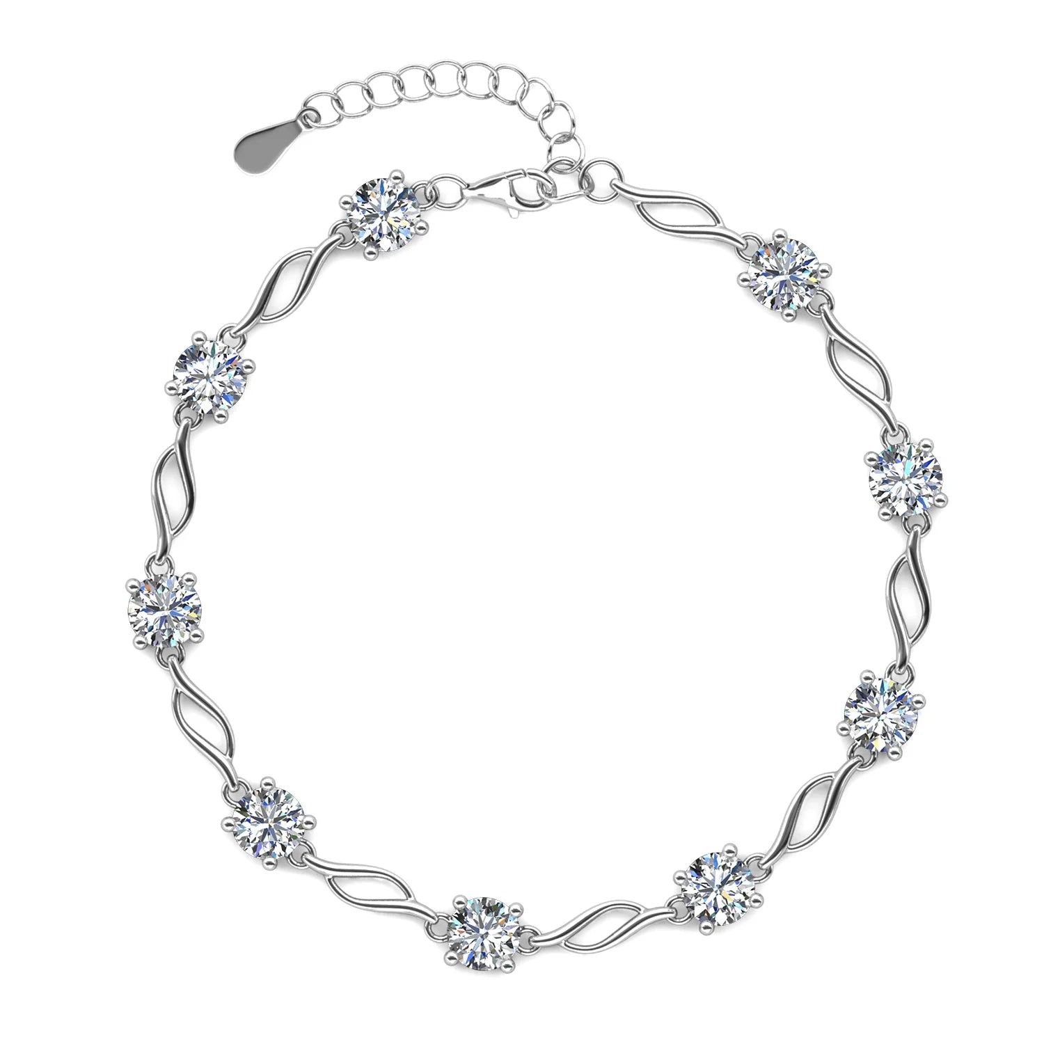 Hot Selling GRA Moissanite Jewelry With Certificate 925 Silver Link Chain Bracelet Accessories Women Destiny Jewellery