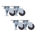 4-Pack 2.5 Inch PP Rigid Swivel Adjustable Light Duty Caster Wheel 120kg Load Capacity Zinc-Coated Roller Bearing for Workshop