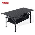 WOQI Folding Camping Portable Table Aluminum Roll-up Table with Carry Bag for Outdoor Camping Picnic Backyard BBQ Patio for Part