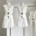 Summer Women's Korean Sets Sleeveless Top And High Waist Slim Shorts Set Ropa Wholesale