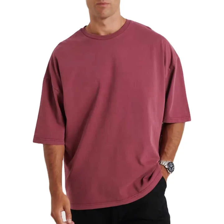 Brand New Men's Casual Short Sleeve 100% Cotton Premium T-Shirt Custom Wholesale Anti-Pilling Fleece Fabric Loose Fit