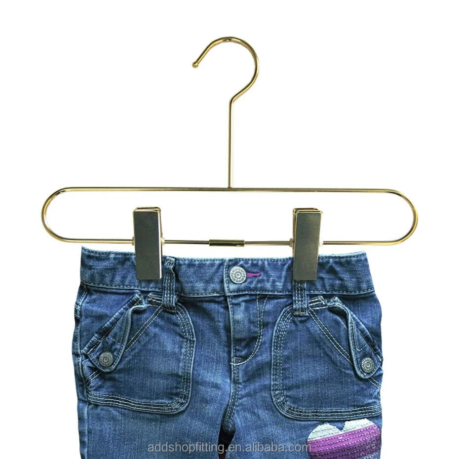 Luxury 30 CM Rose Gold Single Tier Space-Saving Pants Hanger for Children's Clothing Store Display in Wardrobe & Living Room
