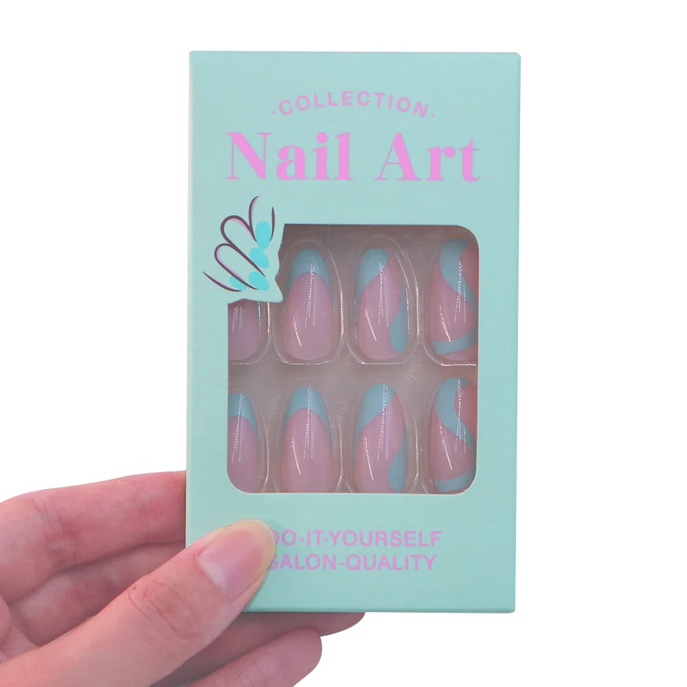 Factory Supply Press on Nail Box Packaging Clear Window Good Quality Nails Packaging Empty Box