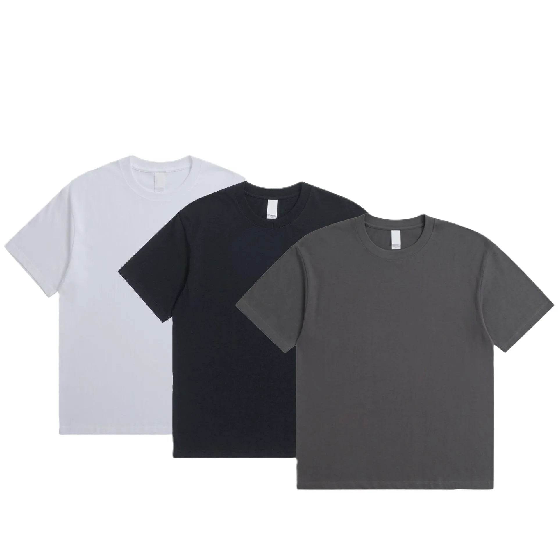 Bangladesh China Factory Price 180g Men Seamless Pure Cotton Loose Fit Crew Neck Drop Shoulder Tube Knit Short Sleeve T Shirt