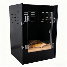 Factory Classic Solid 16in 25 Gallon Reptile Cage Snake Chameleon Terrarium Geckos Frogs Arboreal Reptile Enclosure Black Box