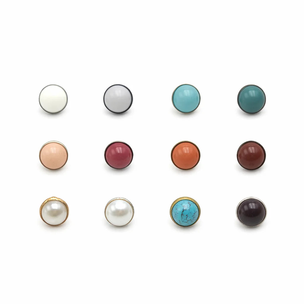 Factory Price Turquoise Gem Stone Double Cap Stone Dome Rivets for Belt Leather
