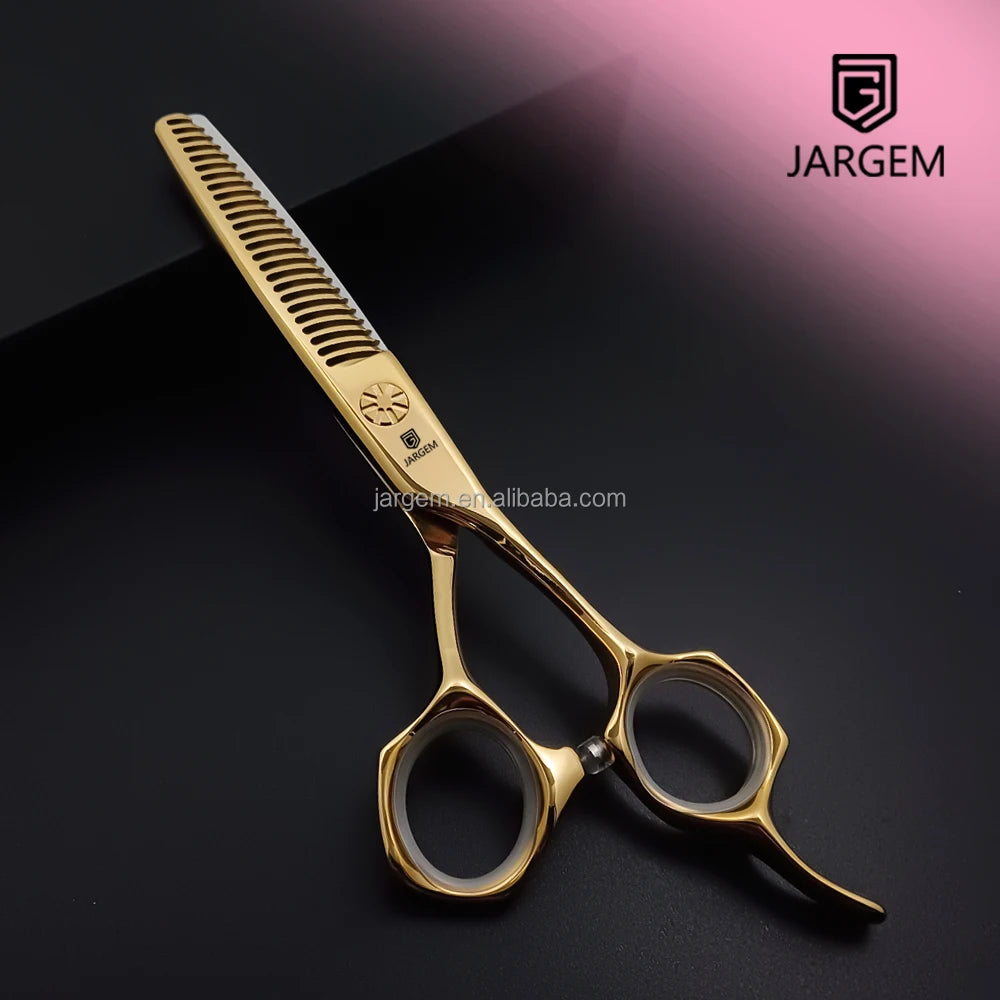 Gold Scissors 6 Inch Thinning Barber Hair Scissors Japan VG10 Hairdressing Scissors
