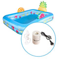 Portable Electric Air Pump with 3 Nozzles Presta Valve 30-50 PSI Pressure for Air Mattress and Inflatable Pool Float