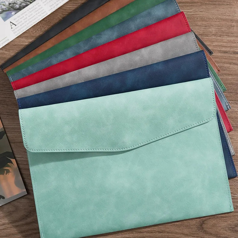 Functional A5 A4 Modern PU Leather Document Holder Envelope File Folder Case Daily Office Business Meeting RR RR260203