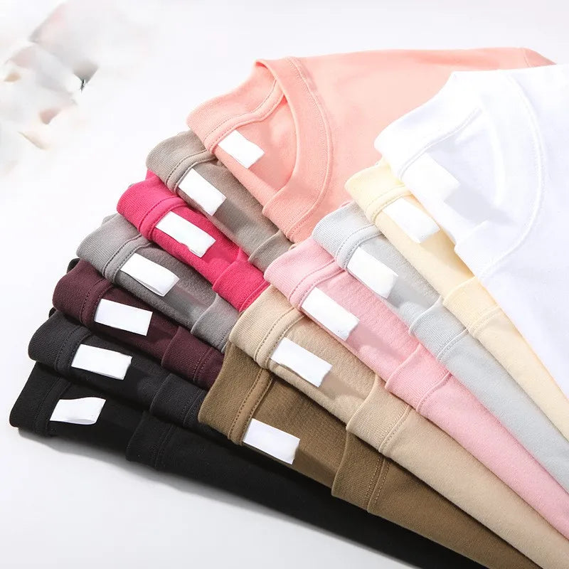 OEM Custom Logo Embroidery 210g Pure Cotton T-Shirt Unisex Round Neck Short Sleeve Solid Color Casual Base Layer T-Shirt