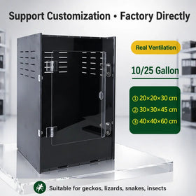 Stackable PVC 12x12x18 Creasted Gecko Breeding Enclosure Detachable Panel Easy Assembly Transport Expense Save Terrarium for Box