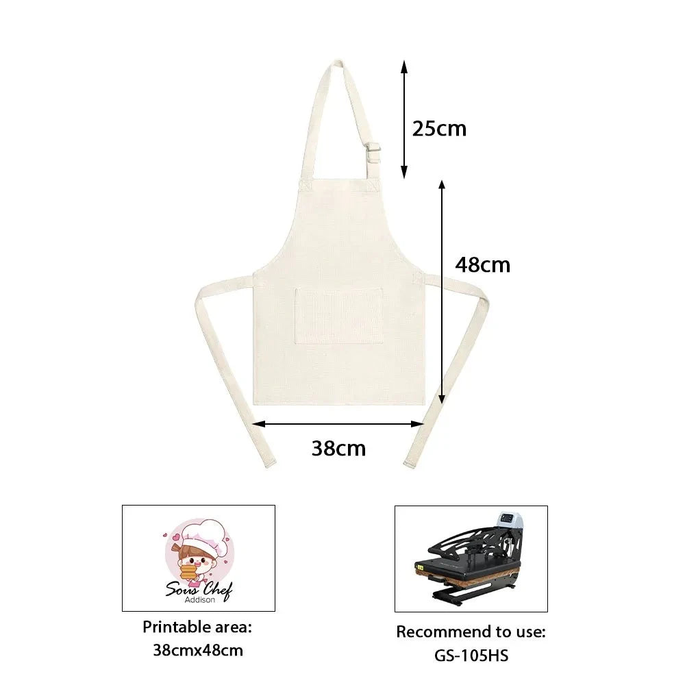 Factory Wholesale Stock Premium Linen Eco-Friendly Kitchen Personalized Sublimation Aprons Blank