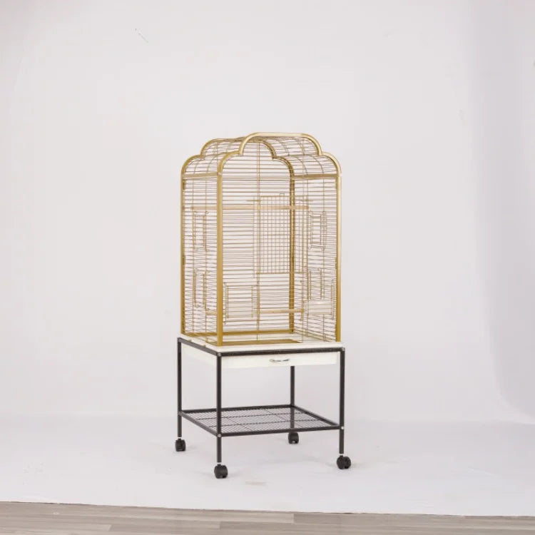 Premium Metal Parrot Cage Bird Cage with Wheels and Floor Stand Designed with Feeding Window for Easy Care Pet Cages Pet House MegaBDM
