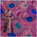 YX1565 Ethnic Style Polyester Metallic Jacquard Brocade Fabric With Circular Pattern for Traditional Garments and Robes MegaBDM