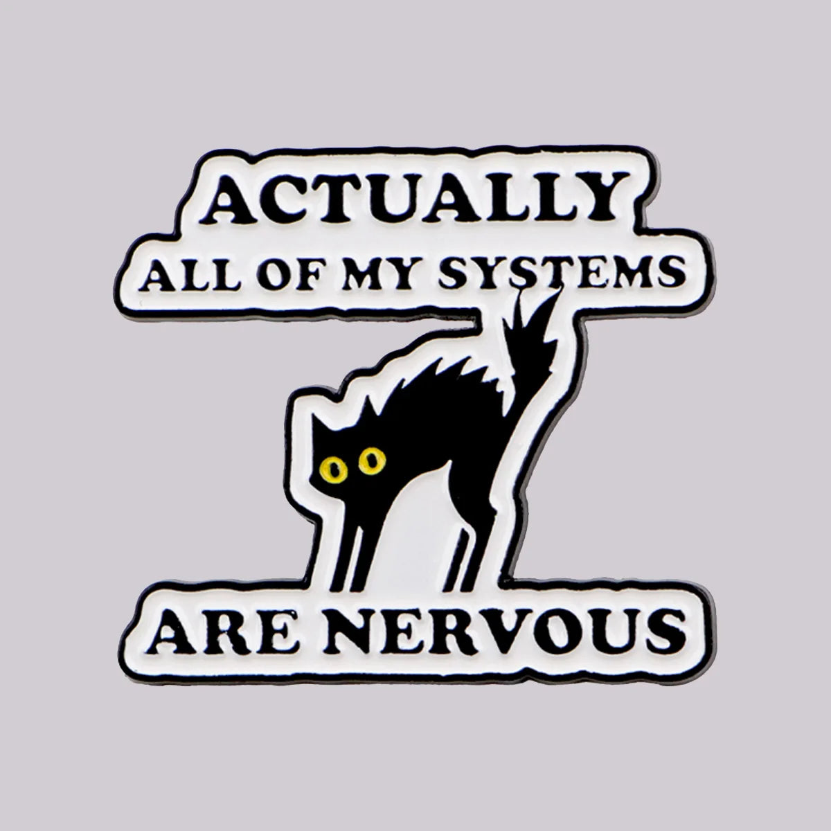 Funny Cat Lapel Pins for Backpacks Mental Health Awareness Brooches for Women Enamel Pin Sarcastic Jewelry Accessories Gift MegaBDM