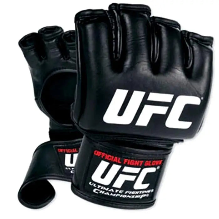 Unisex UFC Black Official Pro Fight Gloves Sanda MMA Boxing Training Kick Boxing Half Finger Artificial Leather