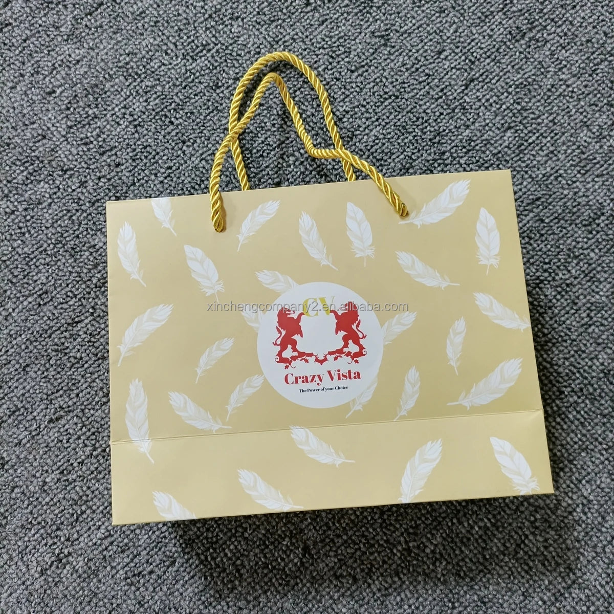 Hot Selling Druable Handle Ribbon Paper Shopping Bag with logo Dealer Shopping Paper Bag Shopping Bag Custom logo