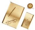 Maxery Eco-Friendly Golden Stainless Steel Modern Elegant Decorative Serving Tray Brushed Finish Home Display Catering Storage