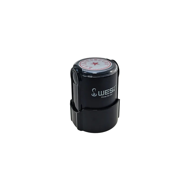 WES Self Inking Stamp 38mm Round Business Stamp Sellos De Goma with Cap