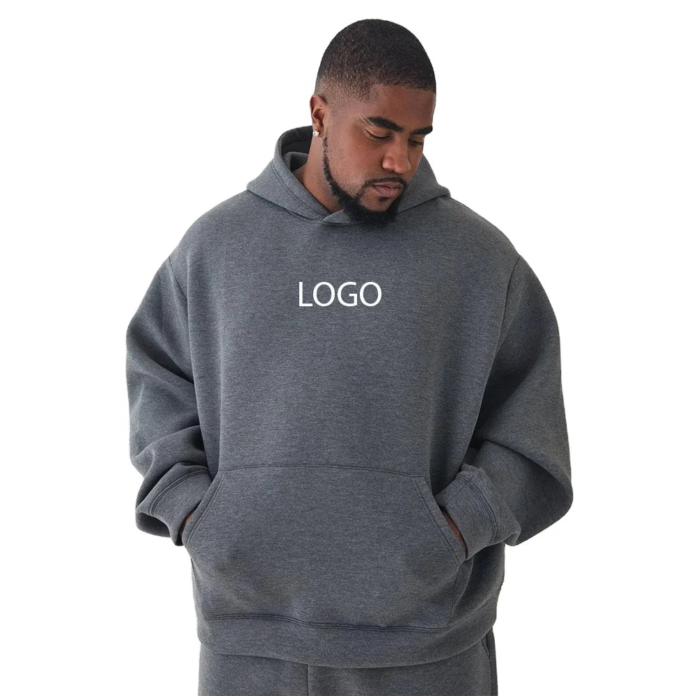 Plus Size Oversized Pullover Hoodie 460 GSM Cotton Fleece Relaxed Block Fit for Extended Size Apparel Programs and Bulk Supply