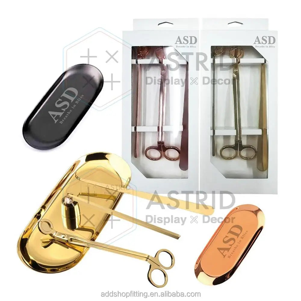 4 Pcs Custom Logo Gold Stainless Steel Waterproof Durable Handmade Laser Engraved Candlestick Holder for Christmas Home