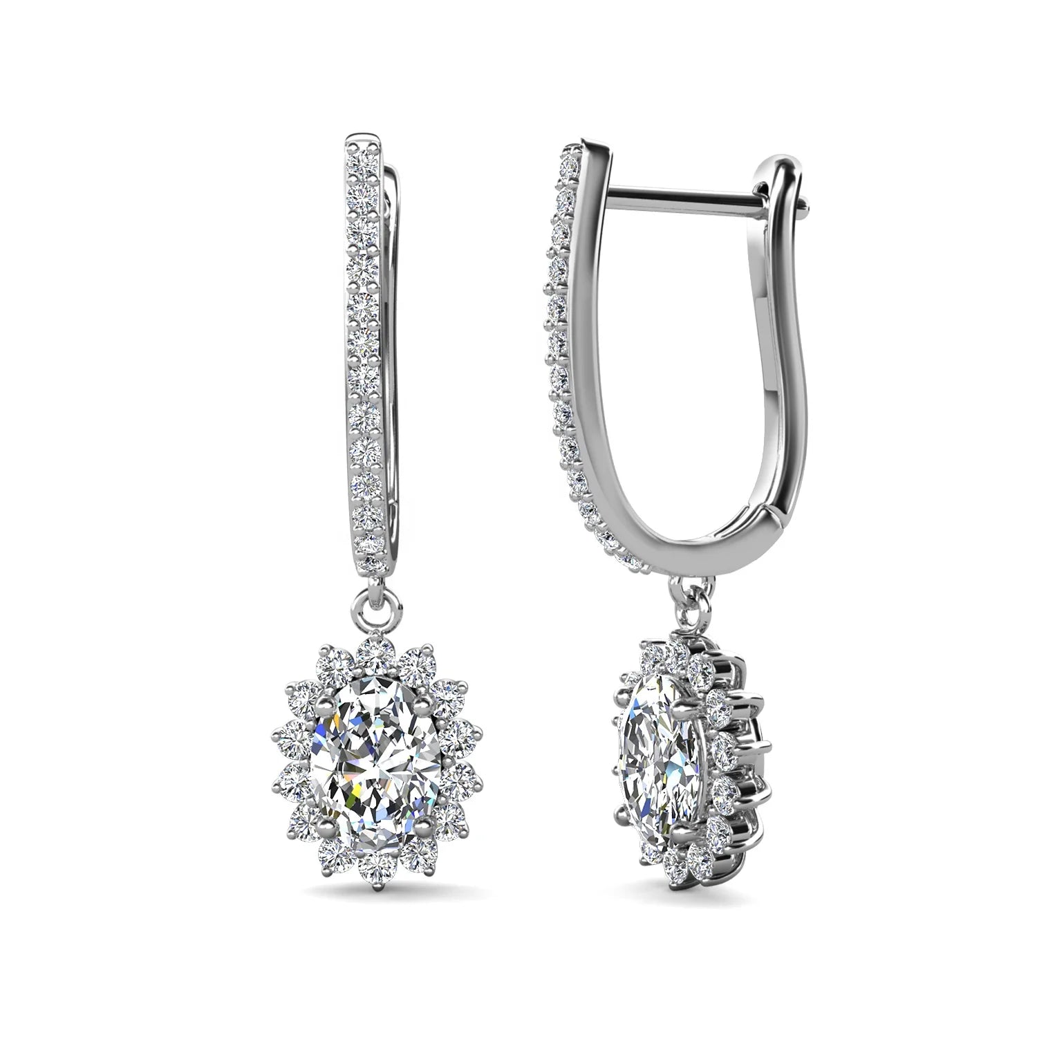 925 Silver Moissanite Diamond Vintage High End Jewelry Luxury Huggie Hoop Dangle Drop Women Flower Earrings Destiny Jewellery