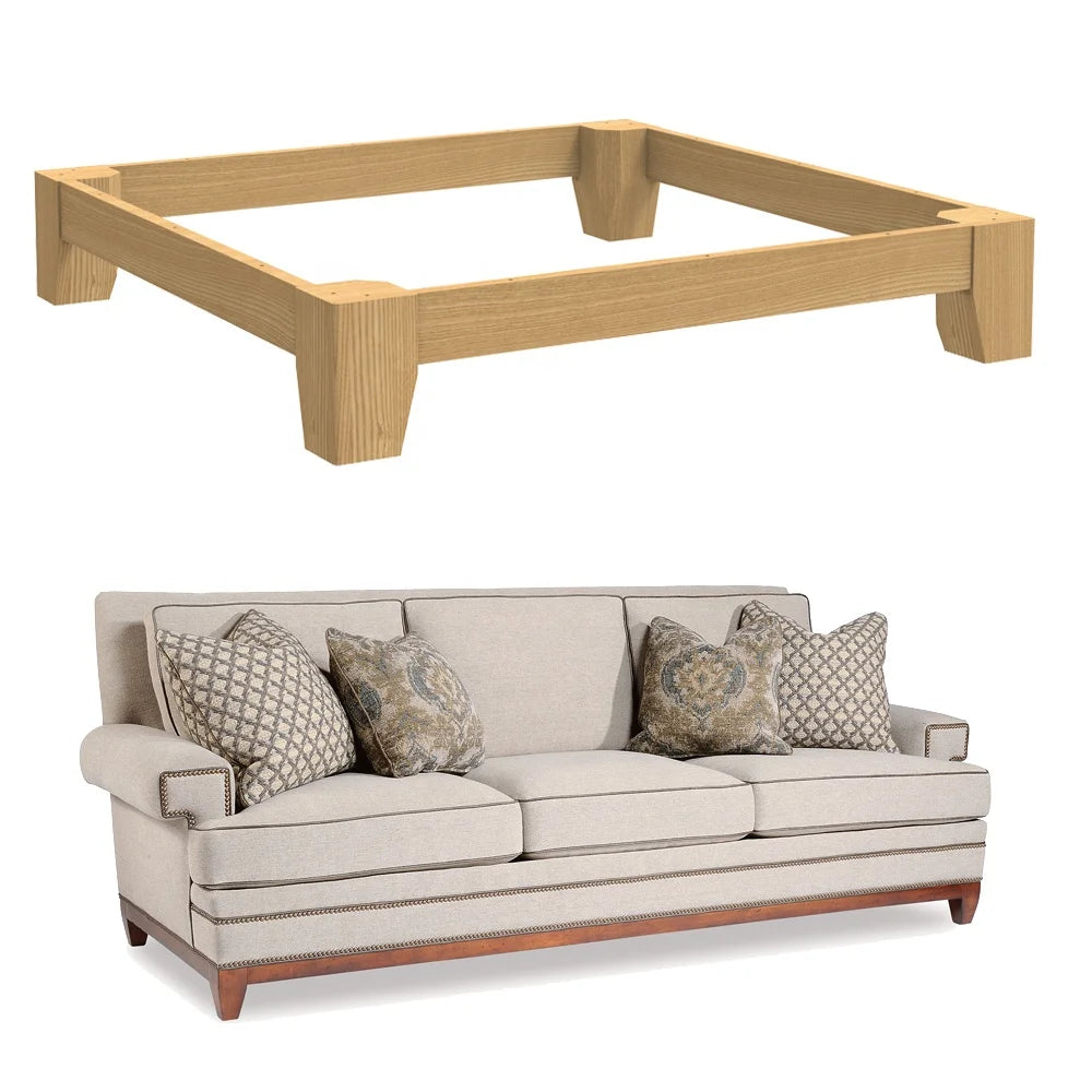 antique fabric furniture frame for sofa chair in living room customized solid rubber wood chair base easy install